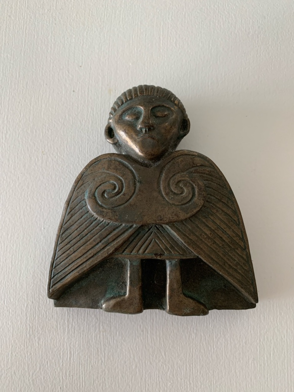 Bronze Angel Wall Accent Sculpture - Dark Bronze Finish - Picture 1 of 5